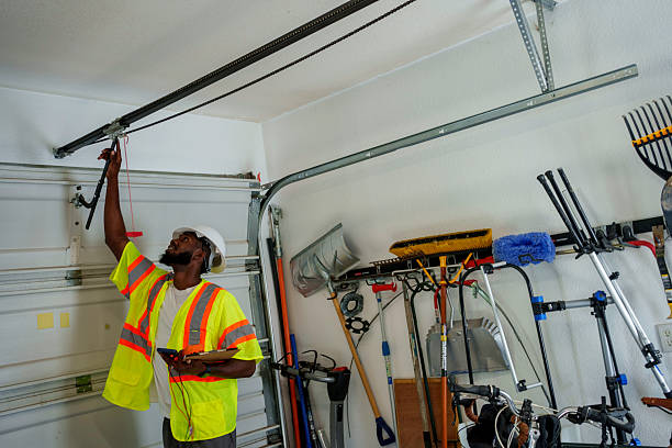 Professional Garage Door Panel Replacement technician working in Springville, UT